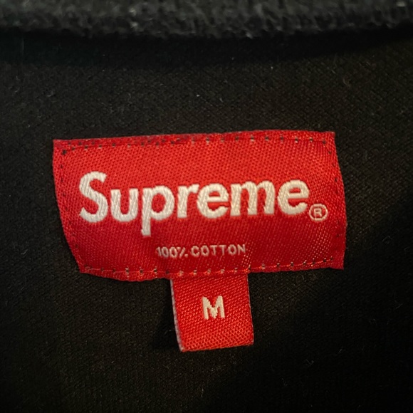 Supreme black Pique Logo long sleeve top SS17 size M - Picture 3 of 8